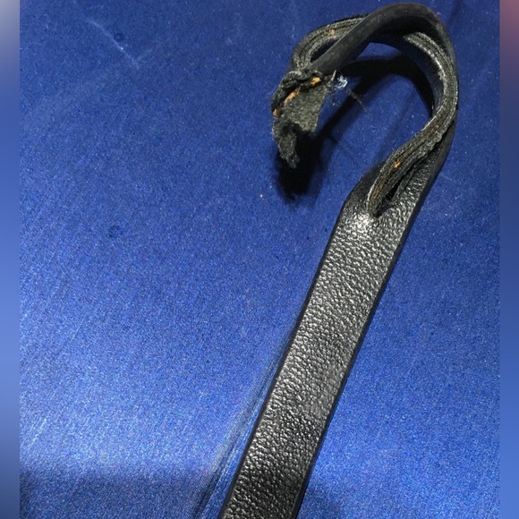 RALPH LAUREN Black Leather Gold Tone Metal KEY FOB BAG CHARM KEYCHAIN HANG TAG - Picture 5 of 7